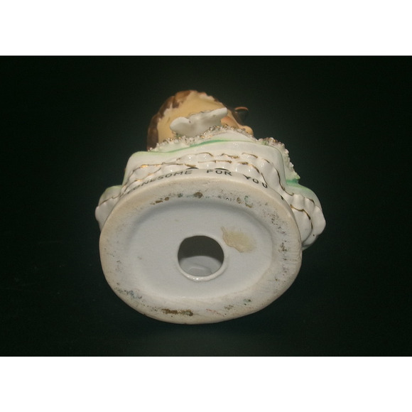 Vintage Ucagco Girl Green Dress “Lonsome for You" Valentine Figurine Japan RARE - Picture 12 of 14